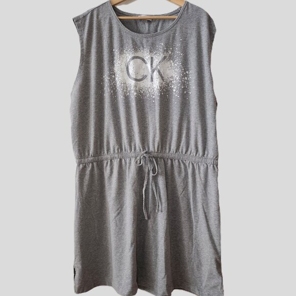 Calvin Klein Sleeveless Scoop-Neck Dress - Light grey 3X - Picture 1 of 8